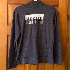 NWT. Boys Large hooded shirt. “Hustle”